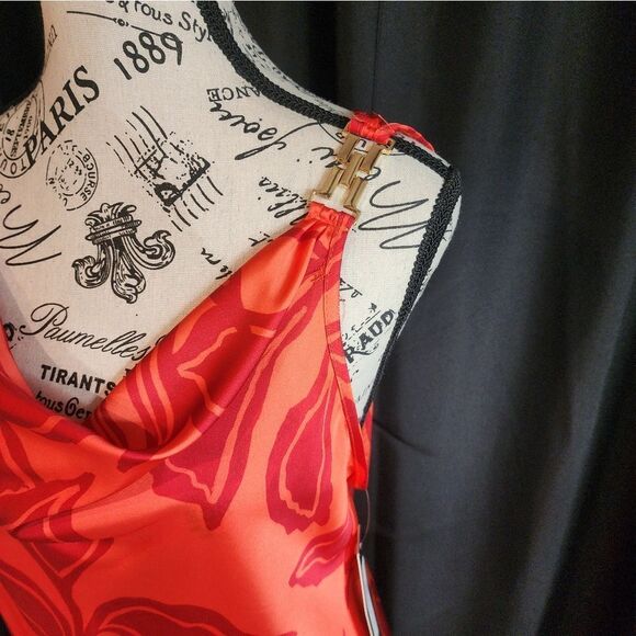 NWT Nicole Miller Satin Print Top - Picture 6 of 10